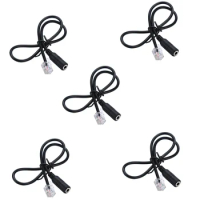 5PC Phone Adapter Rj9 to 3.5 Female Adapter Convertor Cable PC Computer Headset Telephone