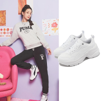 Puma 休閒鞋 Cilia Wedge 女鞋 白 全白 厚底 增高 皮革 老爹鞋 39391502