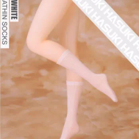 HASUKI LC05 1/6 Female Ultrathin Seamless Straight Tube Short Socks Clothes Accessories Fit 12'' Action Figure Doll Body Toy