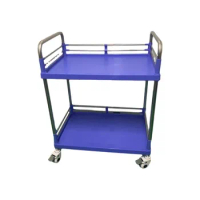 Cheap Drug Two-Layer Platform ABS Emergency Trolley Handcart