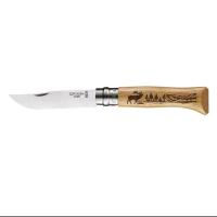 Opinel No.08 Stainless Steel Animalia มีดพับแกะสลัก คําแนะนําการขายที่ร้อนแรงในเดือนนี้