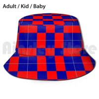 Red &amp; Blue 1 Bucket Hat Adult kid baby Beach Sun Hats Football Eibar Levante Lille Osasuna Inverness Caledonian Thistle