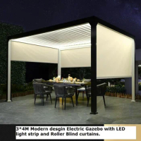 High quality Modern electric pergola gazebo Aluminum outdoor gazebo