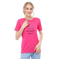Hamlin Genevie Kaos Atasan Kasual Wanita Lengan Pendek You Will Be Material Cotton ORIGINAL - Pink F