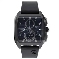 Jam Tangan AC Chronograph Pria 6617 Rubber / Leather / Kulit Original Garansi Resmi RUBBER BLACK