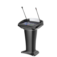 Plastic Podium/Church Pulpit With 21.5 interactive AIO PC Goose-neck Mic.Digital Lectern FK500V