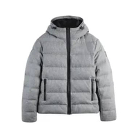 Jaket Winter Fay Double Front Down Jacket in Carded Wool Flannel Grey XL Grey