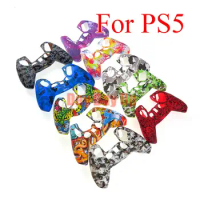 1PCS Replacement FOR PS5 Water-transer Printing Silicone Rubber Cover Skin Case for Playstation 5 Controller Game Accessories