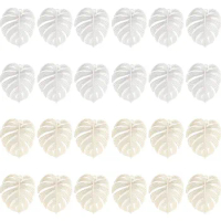 24pcs Platinum &amp; Light Gold Hollow Monstera Leaf Charms Golden Plated Brass Metal Plant Pendant Leaves Branch Charms for Jewelry