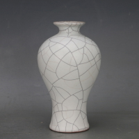宋 官窯白釉金絲鐵線梅瓶 仿古老窯瓷器全手工舊貨軟裝家居擺件