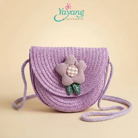 Yayang Tas Selempang Anak Perempuan Rajut Bunga Lucu Mini Bag Korean Style Tosca