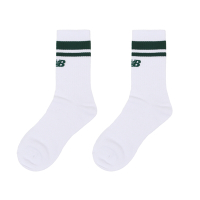 New Balance 長襪 Logo Crew Socks 白 綠 休閒襪 條紋 中筒襪 襪子 NB LAS32161GT