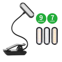 Flexible Sheet Desk Adjustable Lamp Tablet Portable Stand Clip-on Reading Rechargeable Book Light