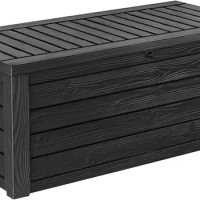 Keter Plastic Outdoor Patio Deck Box, Dark Gray