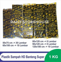 Kantong Plastik Sampah HD Hitam Banteng Super 1 Kg 90 x 120 cm