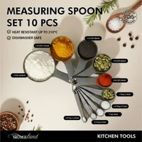 HOMELAND Peralatan Dapur Measuring Spoons Set Premium Sendok Takar Bahan Masakan & Baking Lengkap Be