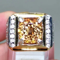 Batu Cincin Natural Champagne Yellow Topaz Bulat