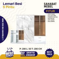 LEMARI BESI 5 PINTU-LEMARI BAJU BESI-LEMARI BAJU-LEMARI BESI-LEMARI PAKAIAN-LEMARI BESI 5 PINTU MURA