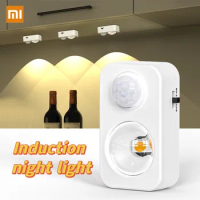 Xiaomi LED Night Lamp With Motion Sensor USB Rechargeable Under Cabinet Wall Light Projector For Room Kitchen Bedrom Stair Lamp