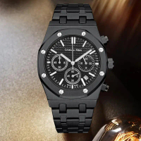 DISKON !!! Cristiano Aillen Jam Tangan Pria Wanita 0833 Rantai Stainless Steel Kaca Sapphire Chronog