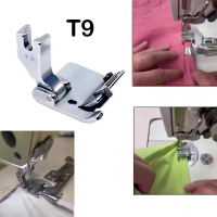 Chân Vịt T9 SẮT Chạy Viền Ke Cữ , Lai Gấu, chân vịt may lai có thể điều chỉnh kích thước dùng cho má