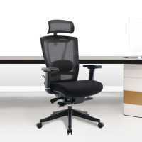 【E-home】Duccio杜喬意式高階底盤半網人體工學電腦椅 黑色(全網辦公椅 辦公椅 人體工學椅)