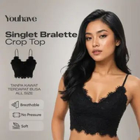 You've Tank Top Tanktop Wanita Singlet Bralette Crop Top Spaghetti Strap Sport Bra 100046 Putih