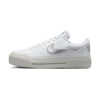 【NIKE 耐吉】Court Legacu Lift 女鞋 白銀色 休閒 小白鞋 皮革 厚底 運動 休閒鞋 HQ2307-100