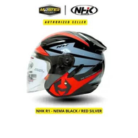 HELM NHK R1 MOTIF NEMA RED SILVER - HELM DOUBLE VISOR M