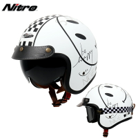 英國NITRO復古哈摩托車頭盔男女季四分之三機車雷電動半盔3c認證