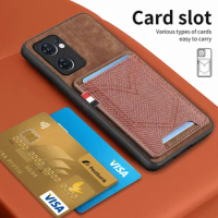 Magnet Case For OPPO Reno 10 8T 8 7 6 5 Pro Plus Find X5 X3 Lite Pro 8Z 7Z 6Z Cloth Card Wallet Denim Leather Case Back Cover