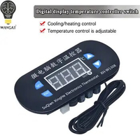 WAVGAT XH-W1308 Adjustable Dual LED Digital Display Temperature Controller Thermostat Switch DC 12V Cool Heat Sensor Red Bleu
