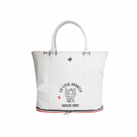 【LE COQ SPORTIF 公雞】官方直營 高爾夫系列 白色球鞋收納大容量托特包 QLT0J502