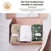 AKUSVARA - Tres Green Garden Swaddle Set, Bedong Multifungsi untuk Bayi
