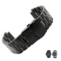 Stainless steel watchband For G-SHOCK GST-B200 GST-B200D Series men'swatch strap 24*16mm lug end silver black bracelet BAND