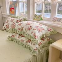 2026新款韓版花邊枕套成人拉鏈式枕套女生枕頭套一對荷葉邊枕芯套