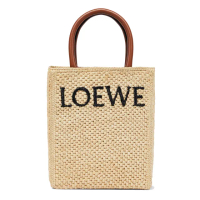 【LOEWE 羅威】Standard A5 Tote 草編 托特包 肩背包 斜背包 原色 黑色