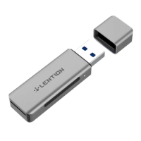 LENTION H7 Aluminum USB 3.0 Card Reader SD 3.0 Adapter For SD/SDXC/SDHC Micro-SD/Micro-SDXC/Micro-Card Reader,Gray