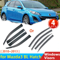 Black Deflectors Windshield for Mazda3 MK 2 SP25 II Hatch BL 2010~2013 2012 2011 Accessories Car Window Visor Trim Rain Eyebrow