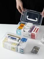 家用透明緊急醫藥箱 小型手提多用收納盒 便攜式醫護箱藥物整理盒
