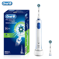 Oral-B Recharge Rotating 3D Electric Toothbrush Pro600 Plus with Replaceable Crossaction Electric Tooth Brush Head Oral-B Nozzle