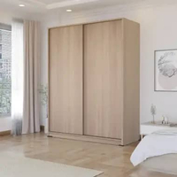 FULL KAYU - Lemari Pakaian Wardrobe Pintu Sliding / Geser Modern Minimalis - 2 Pintu Paris