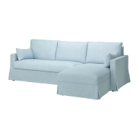 HYLTARP 三人座沙發附右側躺椅, kilanda 淡藍色, 48 公分