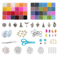 Craft Project Seed Bead Stringing Set Glass Loose Seed Beads for DIY Jewelry