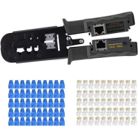 RJ45 Network Cable Crimper 8P6P4P Three-Purpose Tester Ratchet Tool Squeeze Crimping Wire Network Plier With Cat6 Connector