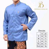 BAJU KOKO HAIBAH MODEL TEROMPAH SEMI JAZ POLOS KOKO PRIA LENGAN PANJANG TOYOBO KEKINIAN