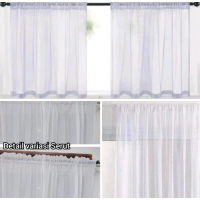 Gorden Etalase Warung Makan Vitrase Putih Polos Model Serut 150cm x 100cm Transparan Kualitas Tinggi