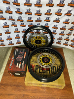 Paket Roda Supermoto CRF Velg Expedition 300/350-17 Tromol Scarlet Tanpa Ban Bonus Piringan Lebar