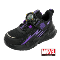 Marvel 漫威 童款 黑豹 指南針慢跑鞋/安全 輕量 透氣 正版(MRKR36200黑紫)