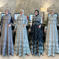 GAMIS SILK PRINTING CLASSIC MEWAH KODE B2011 RH FASHION